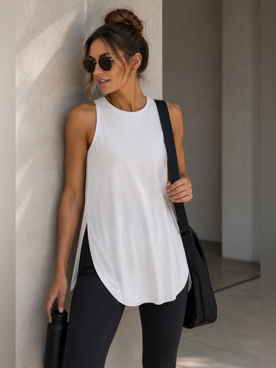 lululemon athletica Tops - Lululemon The Lab Restore Tunic High Side Cupro Fabric Slits Tank Top
